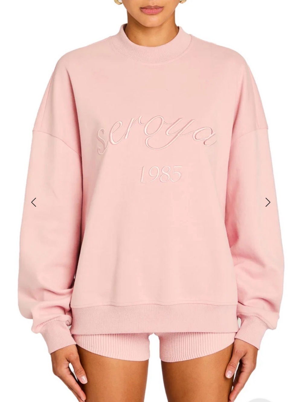 SER.O.YA Pink Embroidered Logo Sweatshirt